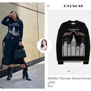 Coach 1941 Holiday Cityscape Intarsia Limited Edition Pullover Sweater Size M